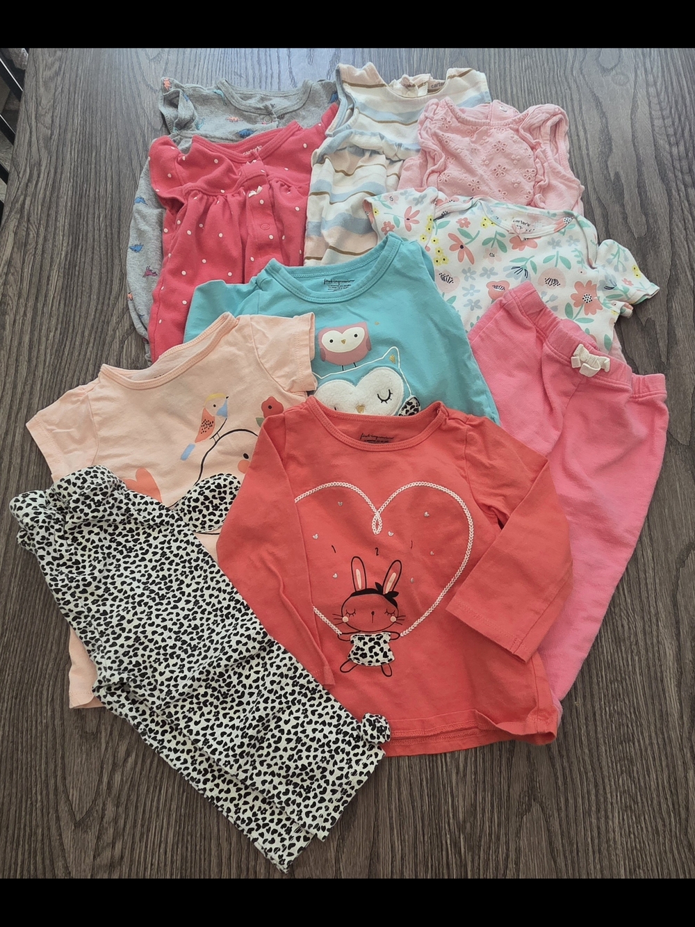12mo Carter's Girls Mix Pink Coral Teal Sleepwear & Tops